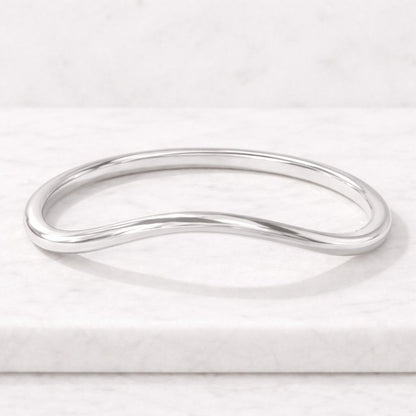 Gold Curved Ring Wedding Band