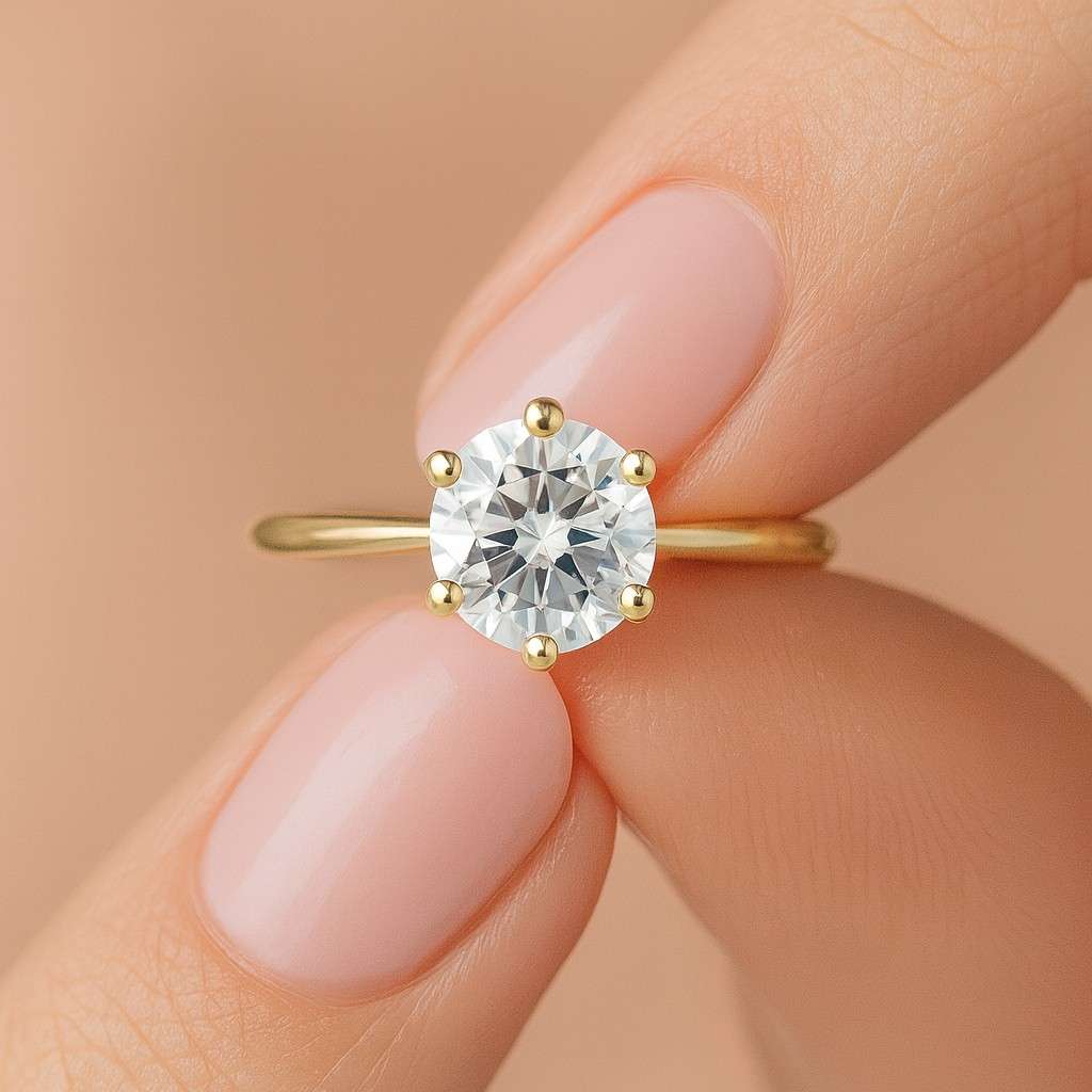 gold custom diamond minimalist band