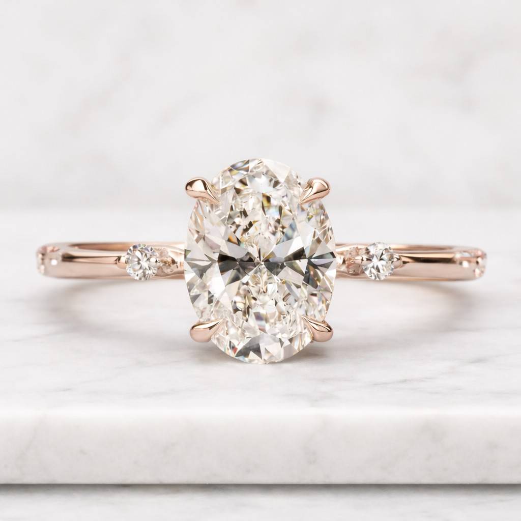 gold distance pave ring,