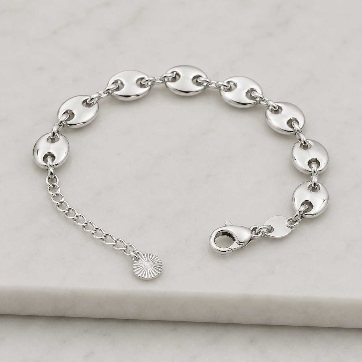 gold filled puffed anchor mariner link bracelet: charm bracelet,18k gold filled,birthday gift,gold filled chain