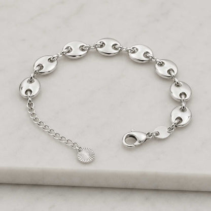 Gold Filled Puffed Anchor Mariner Link Bracelet: Charm Bracelet,18k Gold Filled,Birthday Gift,Gold Filled Chain