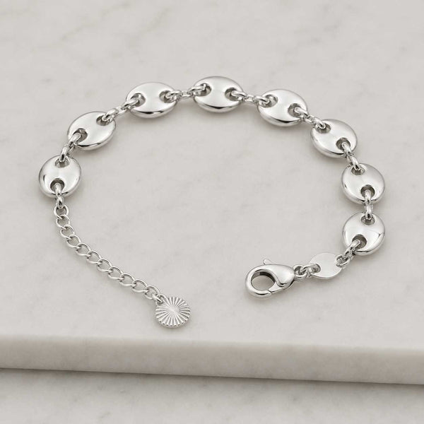Gold Filled Puffed Anchor Mariner Link Bracelet: Charm Bracelet,18k Gold Filled,Birthday Gift,Gold Filled Chain