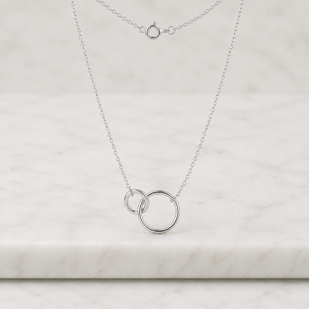 Gold Interlocking Circle Necklace, Minimalist Gold Jewelry, Knot Necklace, Infinity Love Jewelry, Gift