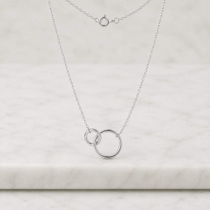 Gold Interlocking Circle Necklace, Minimalist Gold Jewelry, Knot Necklace, Infinity Love Jewelry, Gift