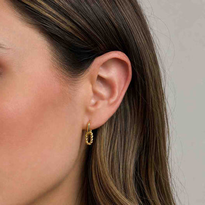 Gold Link Drop Earrings, 14k Gold Double Link Dangle Earrings, Minimalist Chain Earrings, Modern Gold Jewelry, Unique Gift for Her