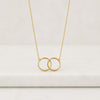 Yellow Gold Interlocking Circle Necklace for Women
