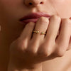 14K Solid Yellow Gold Open Cuff Ball Ring