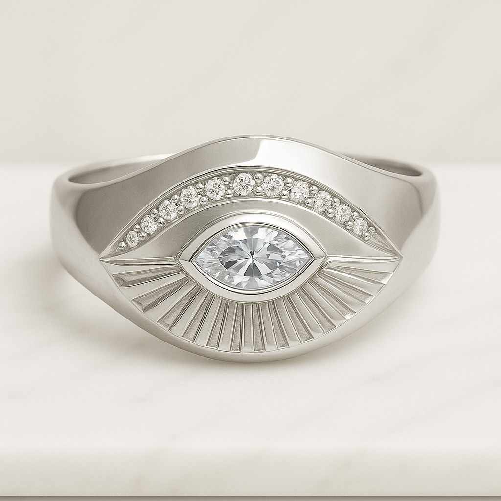 Gold Open Rings 18K Gold Filled Evil Eye Rings Valentines Gift for Her Gift for Mom