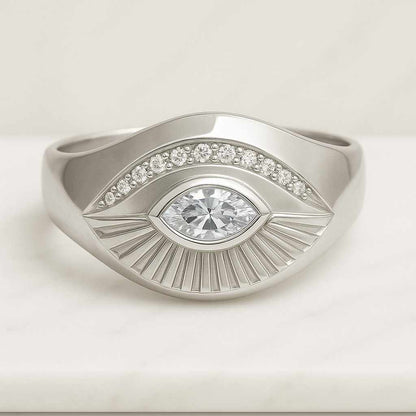 Gold Open Rings 18K Gold Filled Evil Eye Rings Valentines Gift for Her Gift for Mom