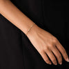 Round Cut Lab Grown Diamond Paperclip Bracelet in 14K Yellow Gold