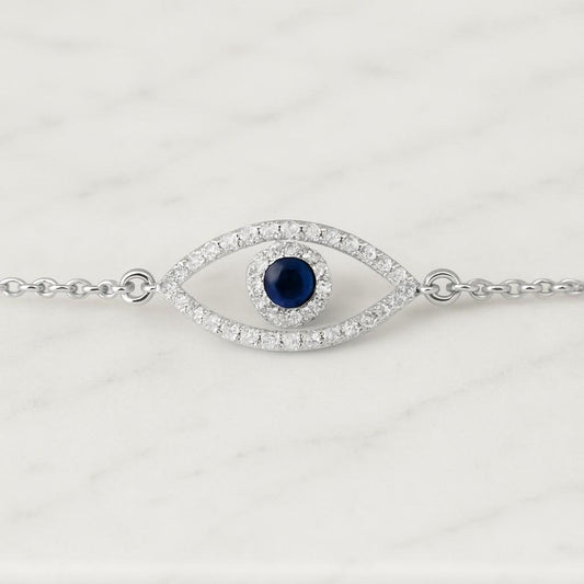 Gold Plated Stainless Steel Evil Eye Charm Bracelet