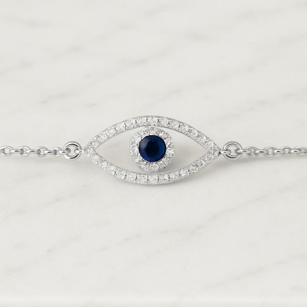 Gold Plated Stainless Steel Evil Eye Charm Bracelet