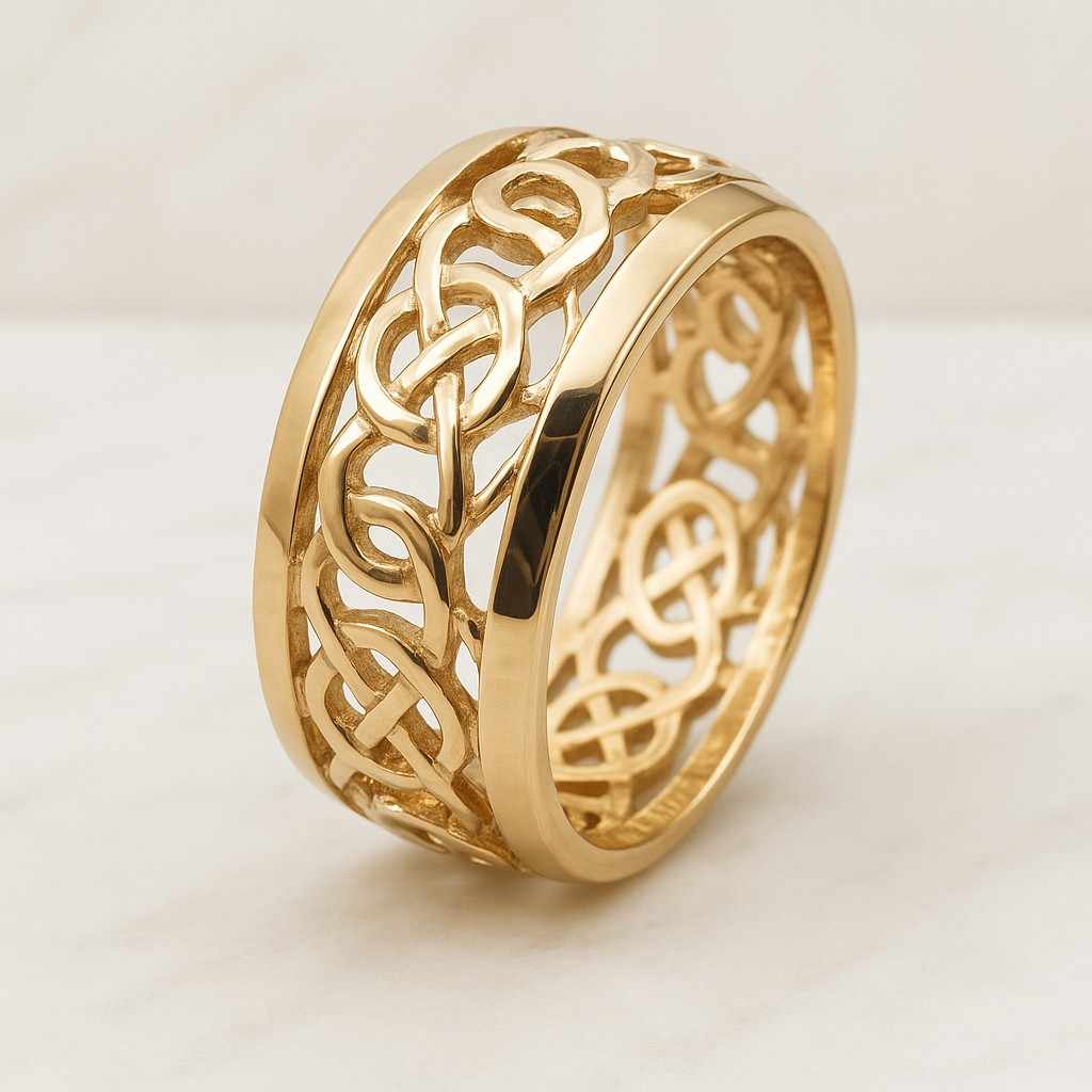 Gold Silver Stacking Ring 14k Solid Gold Diamond Pave Cuban Curb Link Wedding Band