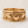 14k Solid Gold Celtic Claddagh Wedding Band
