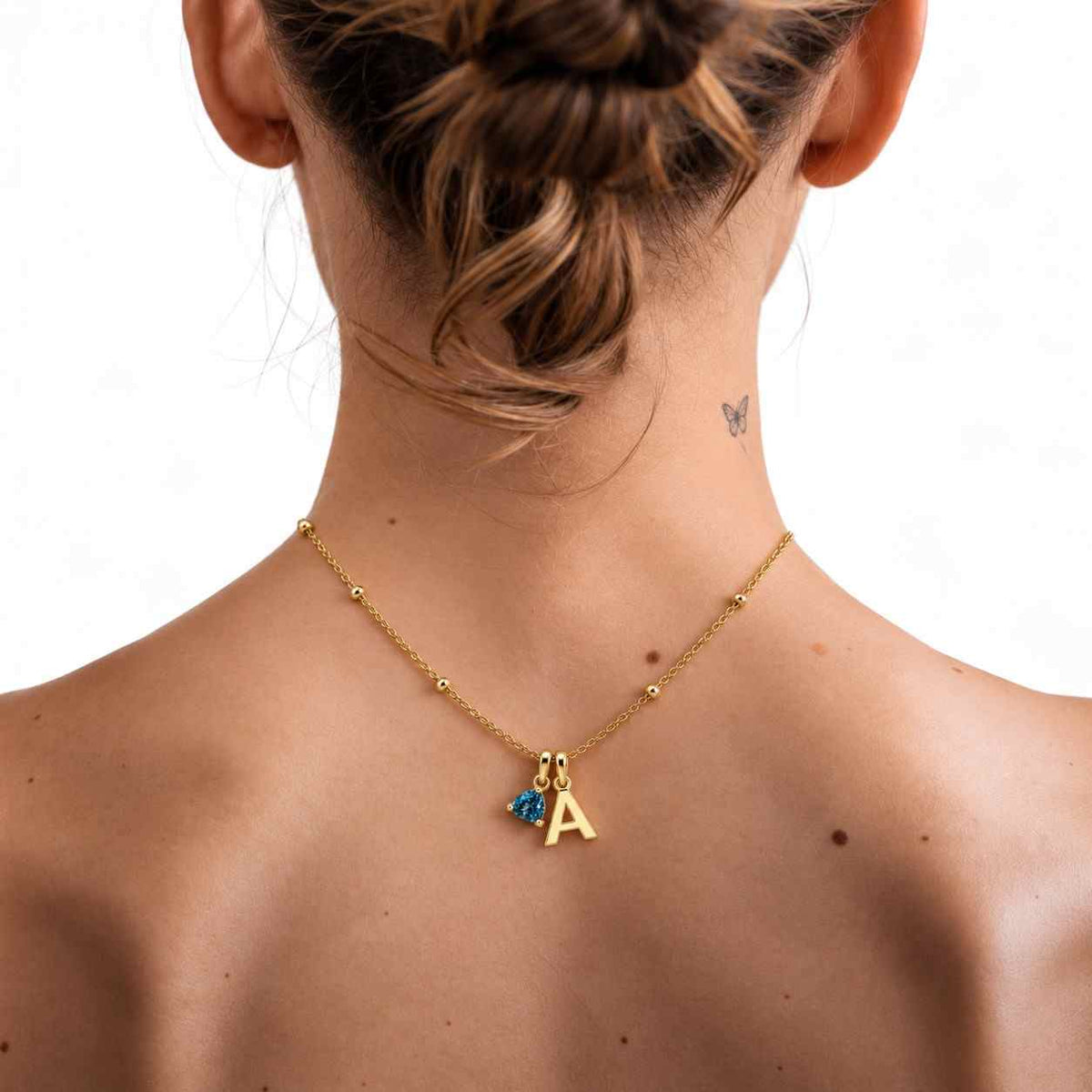 gold vermeil london blue topaz pendant, trillion cut pendant, women pendant, bridal pendant, daily wear pendant, gift for her
