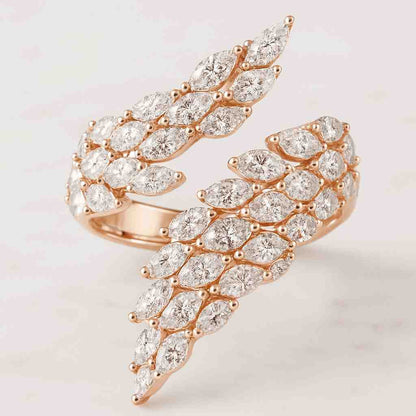 Gold Wrap Ring Lab Grown Diamond Open Ring Enhancer
