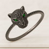Black Panther Emerald Eye Animal Inspired Statement Ring