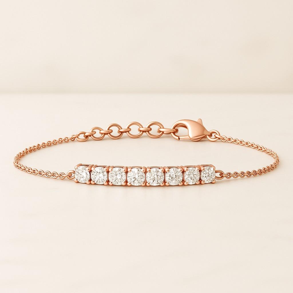 Graduated Bezel Diamond Bangle Bracelet 14k 18k Real Gold Ring