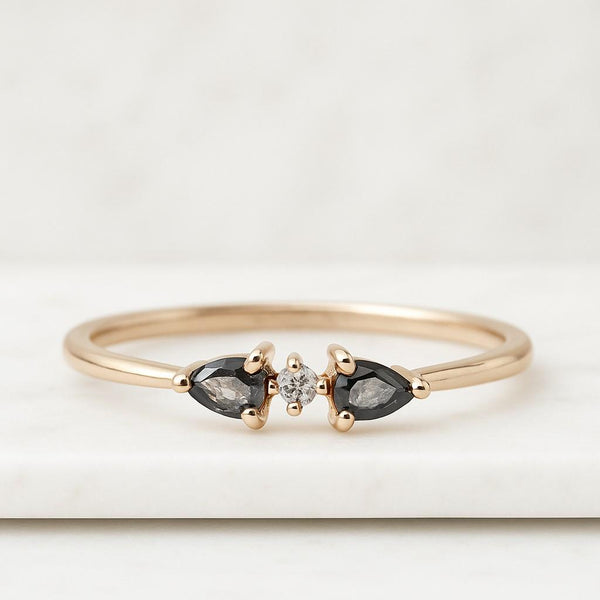 Green Moissanite Wedding Ring Solitaire Ring For Her Vintage Pear Cut Green Emerald Engagement Ring