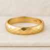 14k Solid Yellow Gold Hammered Dome Wedding Band