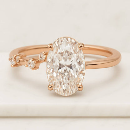 Lab Grown Diamond Wedding Set Bridal Rings for Her Matching Wedding Band 1.50 CT Oval Diamond Ring