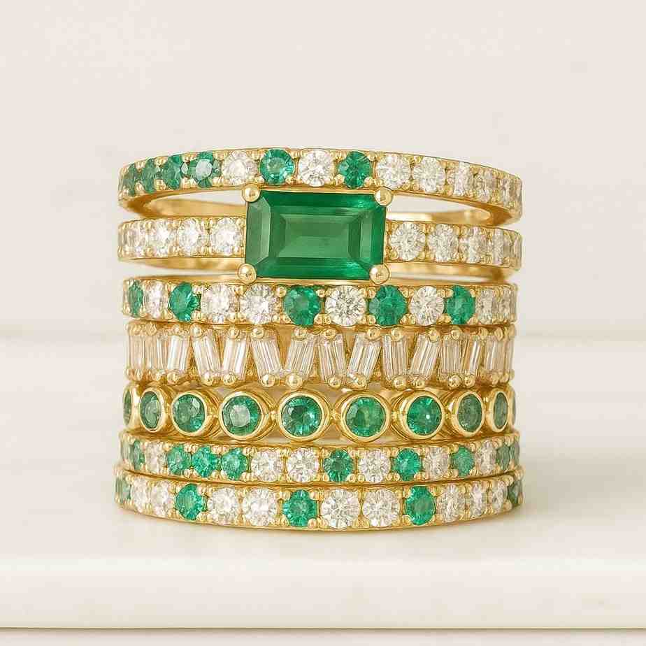 Half Eternity Wedding Ring Thin Diamond Band for Gift 14K Solid Gold Micro Pave Diamond Wedding Band