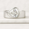 10K Pear Cut Lab Grown Diamond Solitaire Ring