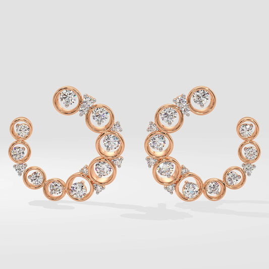 Half Circle Stud Earrings