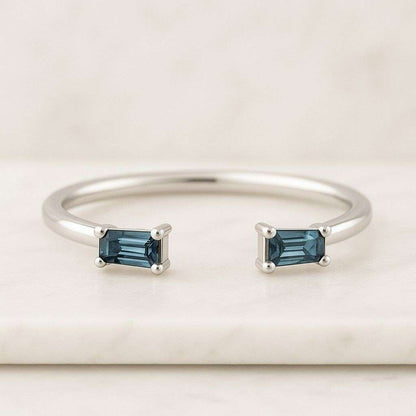 Half Eternity 0.28 TW Baguette & Round Colorless Moissanite Wedding Band, Stackable Band, White/Rose/Yellow Gold Band For Women, Bridal Set
