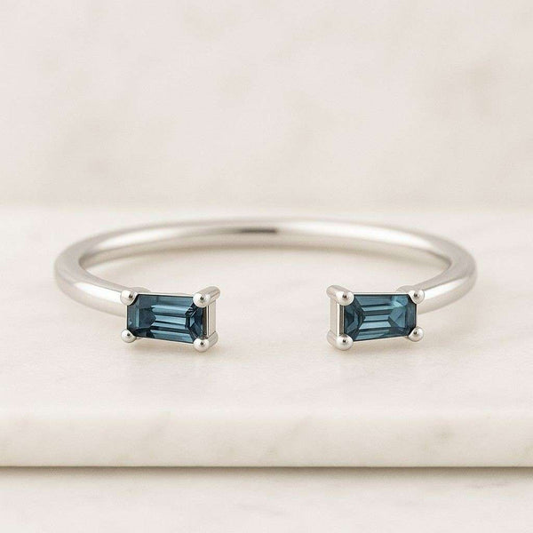 Half Eternity 0.28 TW Baguette & Round Colorless Moissanite Wedding Band, Stackable Band, White/Rose/Yellow Gold Band For Women, Bridal Set
