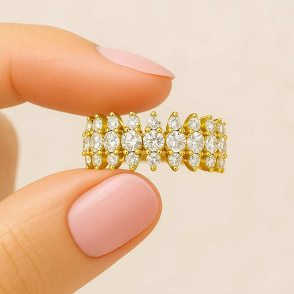 Half Eternity Band Stackable Matching Band Wedding Gifts Anniversary Ring For Women