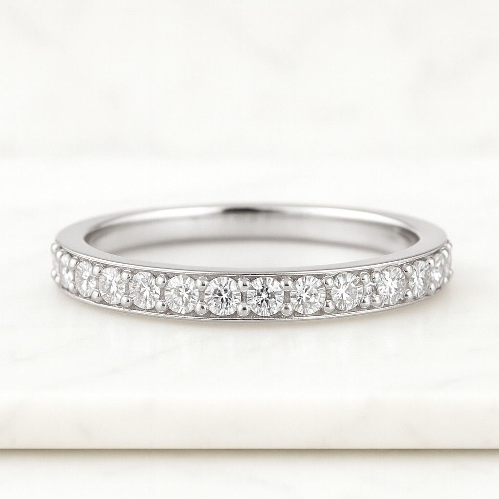 Half Eternity Ring  Sociallove Labgrown  Stackable Anniversary gift for women