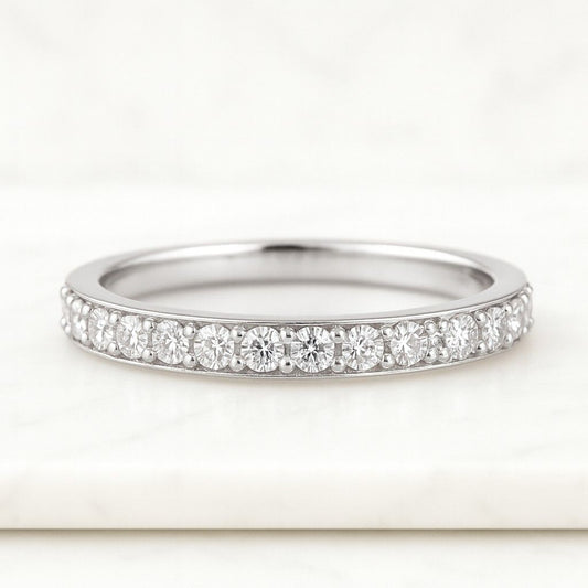 Half Eternity Ring  Sociallove Labgrown  Stackable Anniversary gift for women