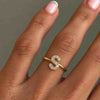 Round Cut Lab Grown Diamond Initial S Ring In 14K Yellow Gold