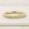14K Gold Round Moissanite Diamond Twisted Wedding Band