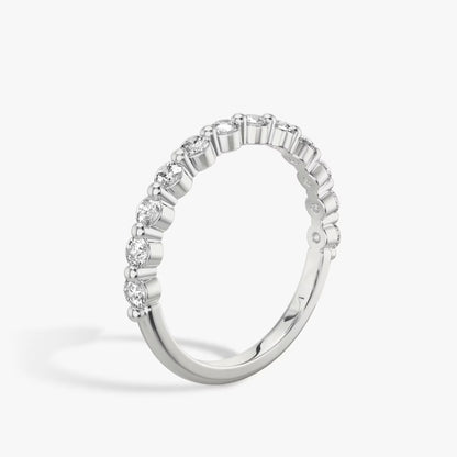 Half Eternity Stackable Promise Band, Matching Band For Her
