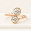 Round Rose Cut  Lab-grown Diamond Toi Et Moi Engagement Ring
