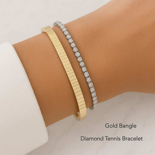 Half Round Moissanite Diamond Tennis Necklace With Adjustable Chain Pavé Round Necklace Adjustable Bracelate 18k Solid Gold Wedding Neckalce