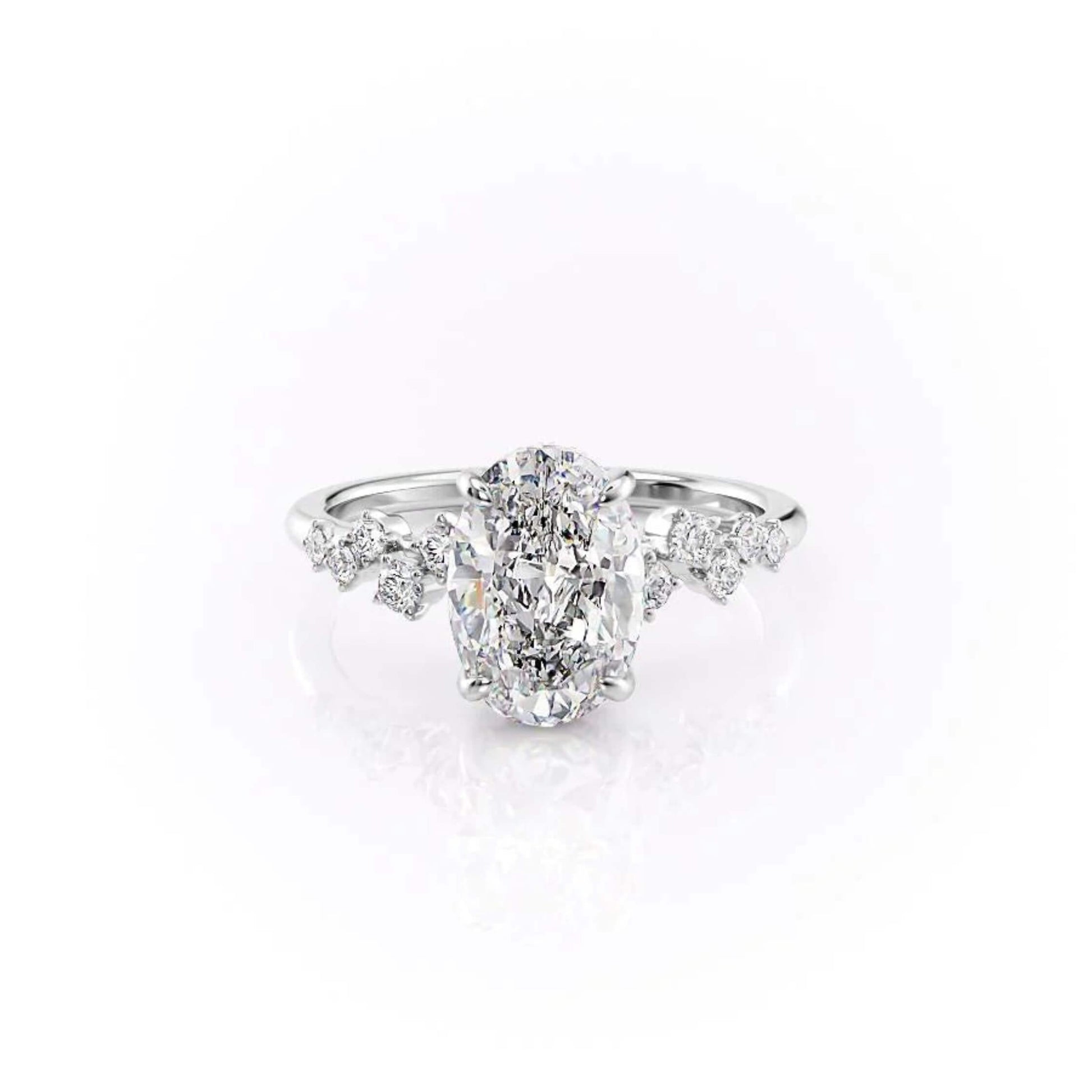 Half eternity pave Diamond wedding ring, Anniversary ring