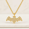 White and Black Lab Grown Diamond Bat Pendant Necklace