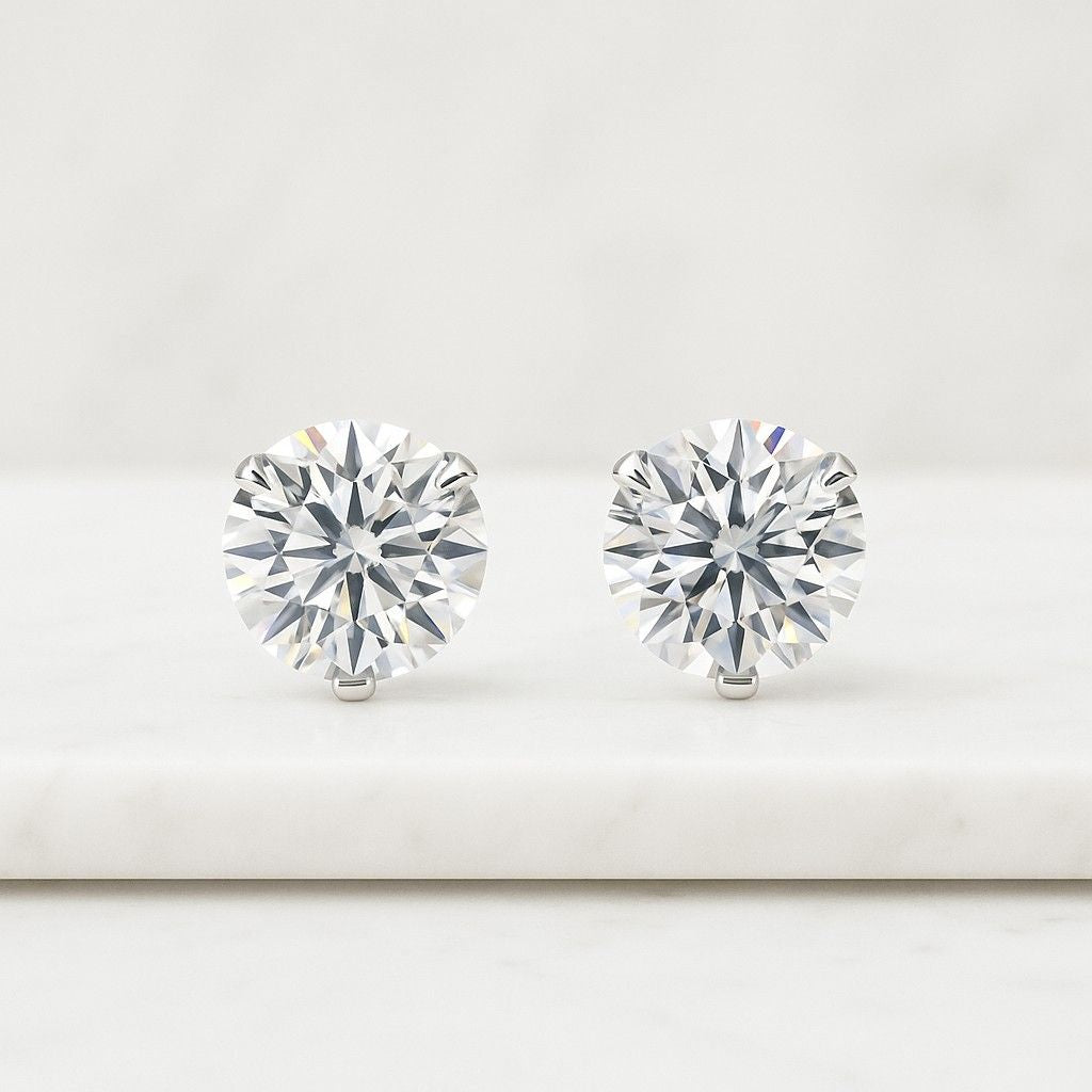 Halo Round Cut Lab Grown Earring Studs Flower Style Earrings Wedding Engagement Accessories