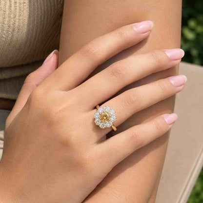 Halo Emerald Cut Lab Grown Diamond Engagement Ring | 2.10 CTW IGI Certified Diamonds | Solitaire Ring with Halo | Wedding Gift for Her
