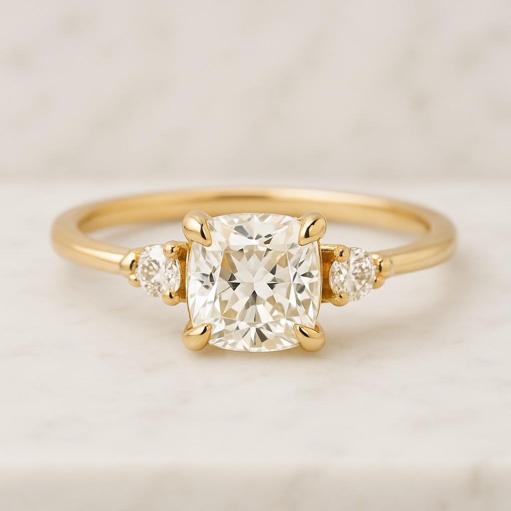 Halo Engagement Ring Pave Cathedral Setting Anniversary Ring for Gift IGI Certified Ring