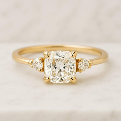 Halo Engagement Ring Pave Cathedral Setting Anniversary Ring for Gift IGI Certified Ring