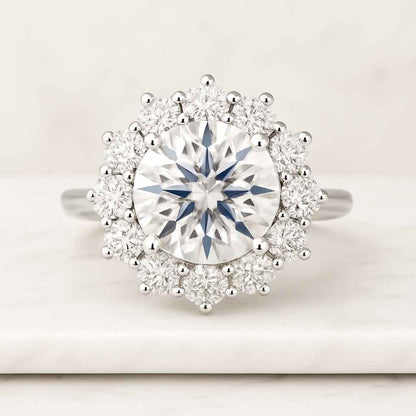 Halo Engagement Ring Round Diamond Proposal Ring for Her Round Cut Diamond Anniversary Ring Round Brilliant Cut Lab Grown Diamond Engagement Ring