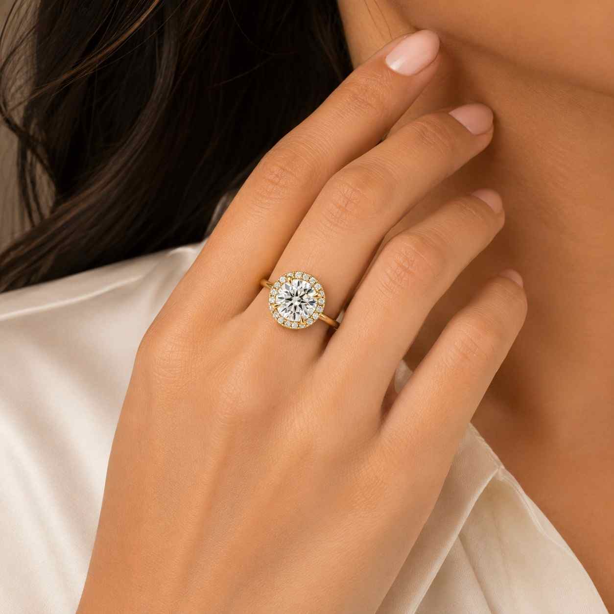 Halo Engagement Ring, Solitaire Diamond Ring, Promise Ring, Round Diamond Engagement Ring, Lab Grown Diamond Engagement Ring, Cocktail Ring