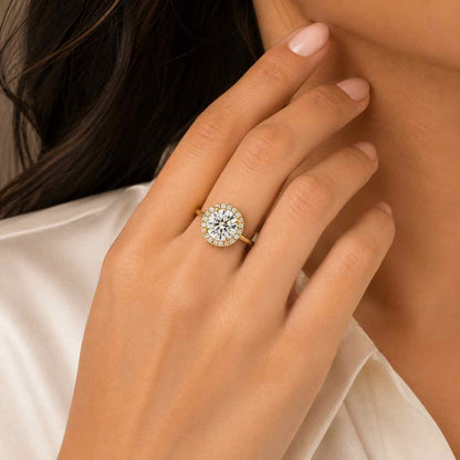 Halo Engagement Ring, Solitaire Diamond Ring, Promise Ring, Round Diamond Engagement Ring, Lab Grown Diamond Engagement Ring, Cocktail Ring