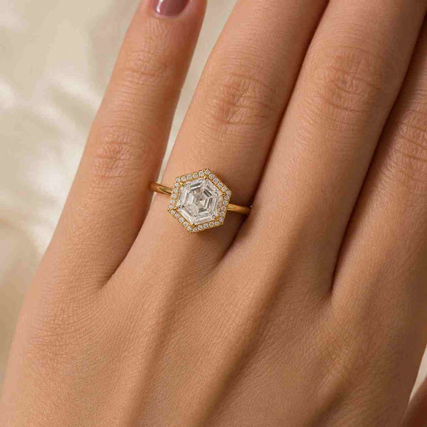  Halo Engagement Rings Step Cut Ring Antique Cut Diamond Wedding Ring