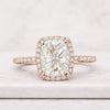2.50 CT Cushion Cut Lab Grown Diamond Halo Engagement Ring