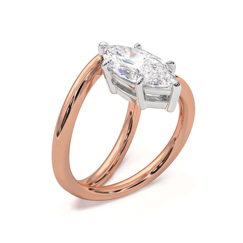 Halo Wedding Ring Anniversary Gift Marquise Cut Ring Pave Set Ring